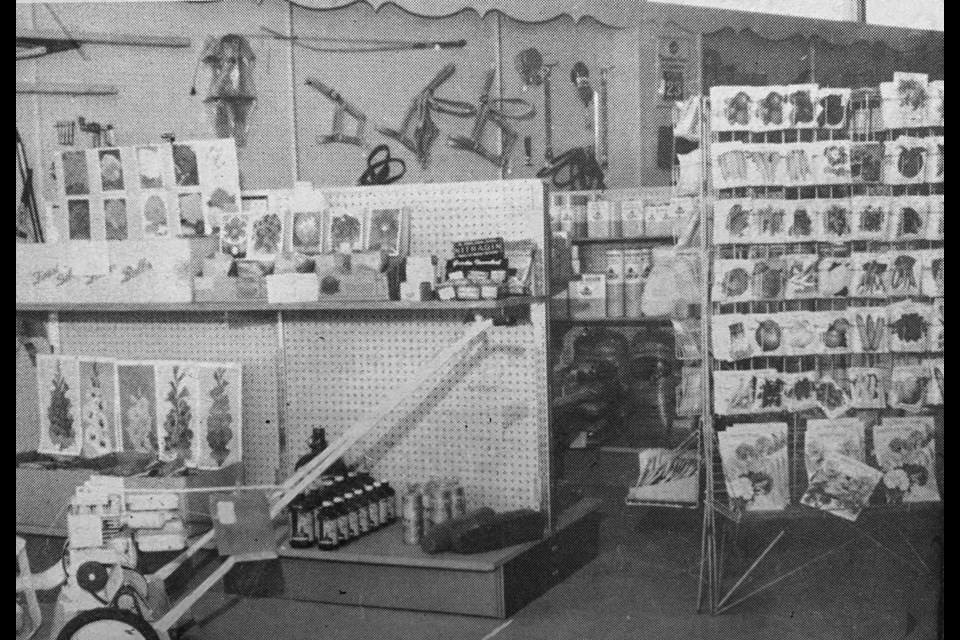 A wide variety of merchandise was for sale at the new Brackman-Ker Store in Ladner Village in 1965.