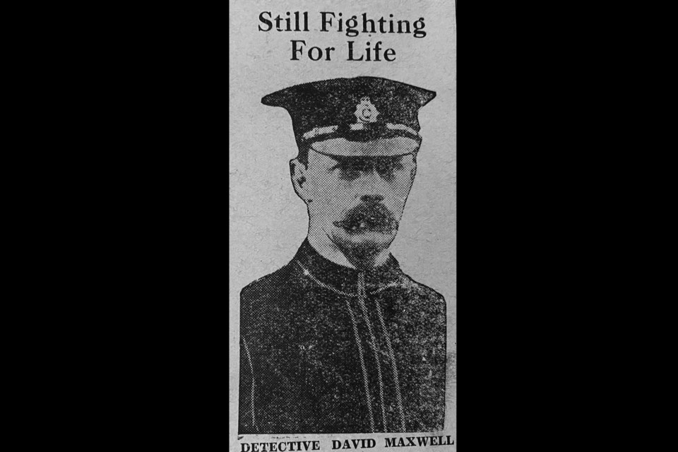 Vancouver Detective David Maxwell was shot several times on Saturday, March 26, 1932.