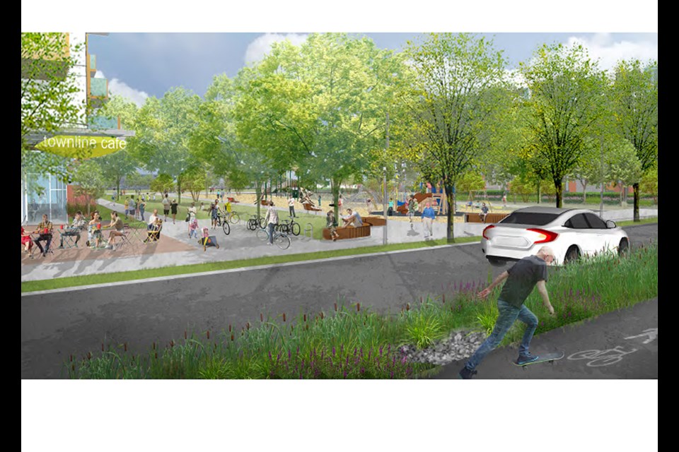 The new greenway is to provide an uninterrupted north-south bicycle and pedestrian route along the west side of 119B Street between 92 and 96 Avenues.