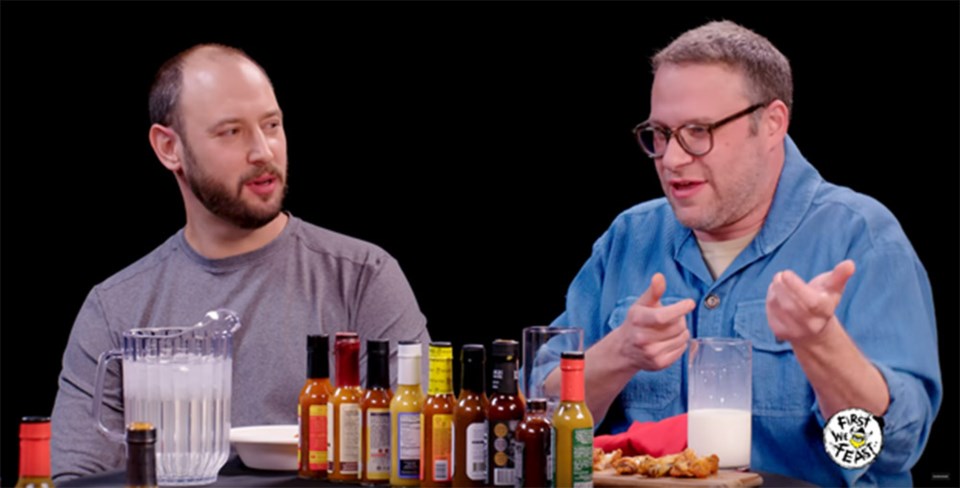 Seth Rogen Hot Ones screen grab