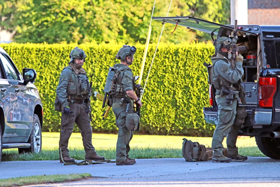 One person is in custody following a police incident in Tsawwassen on Wednesday, May 21.