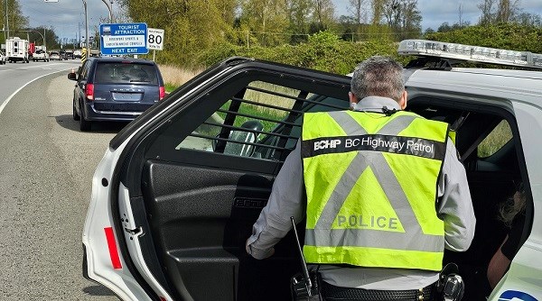 RCMP Highway Patrol stopped a minivan on Hwy. 99.
