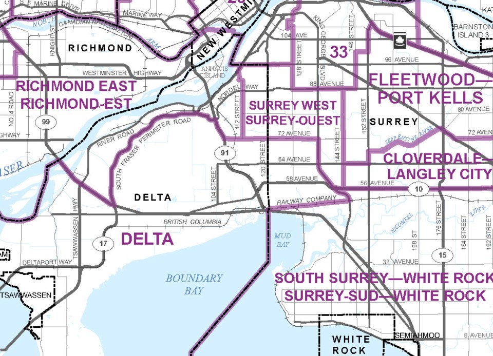 2022 proposed delta federal electoral boundary changes