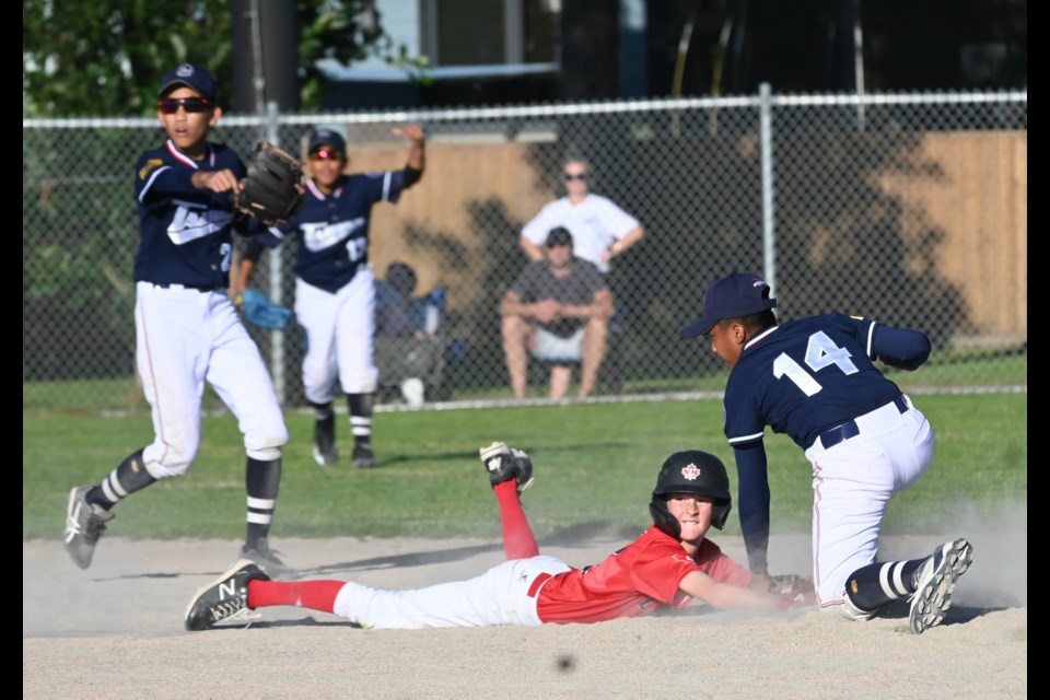 Ladner Minor Baseball's 13U AAA team took on Taiwan on Tuesday at Cromie Park. 