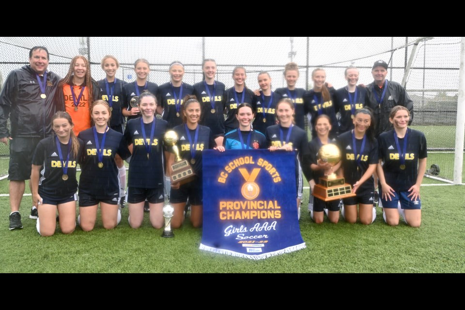 South Delta Sun Devils captured their second provincial banner in school history with a 3-2 overtime win over Richmond's McMath Wildcats in a steady downpour on Friday afternoon in Cloverdale