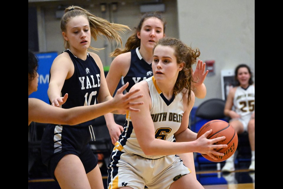Grade 10 wing and leading scorer Kaija Rutledge made significant strides in her game this season to help the South Delta Sun Devils finish 10th at the B.C. AAAA Championships