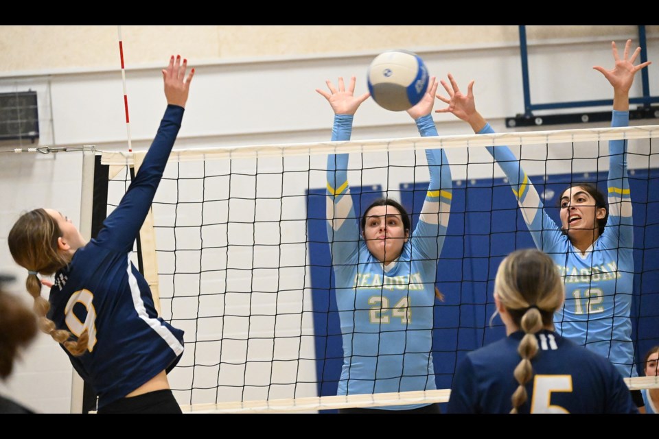 Seaquam Seahawks are South Fraser AAAA girls volleyball champions after their 3-1 win over host and defending champion South Delta Sun Devils on Wednesday night in Tsawwassen. The Seahawks were led by the tournament MVP performance of Jayden Britt while teammates Simran Rai and Claire Murrell earned all-star honours. The Sun Devils' Mackenzie Campbell and Rachel Rosser were also named to the the all-star team. Both teams now have two weeks to prepare for the B.C. AAAA Championships in Kelowna, hosted by Okanagan Mission. Lord Tweedsmuir earned the final South Fraser provincial berth with a win over Semiahmoo in the third place game. 