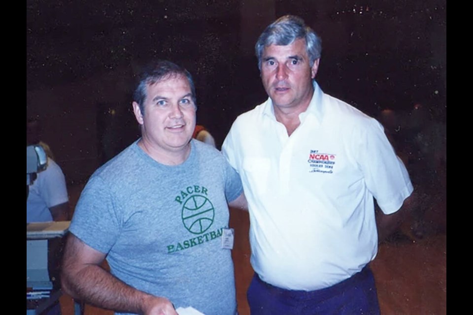 Duncan Anderson's passion for basketball took him south of the border to clinics including this one headed by the legendary Bobby Knight. Anderson Family Photo