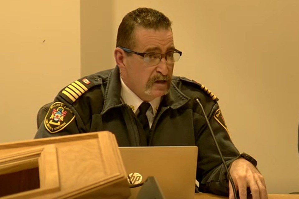 Fire Chief John Thomas. Photo from city video archive. Oct. 10, 2023