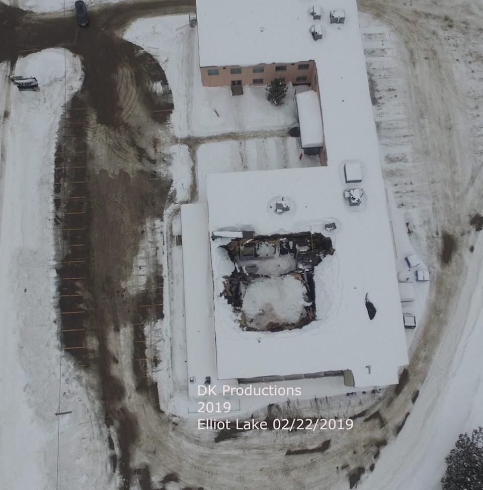 2019-02-22 Drone - Community Centre roof collapse