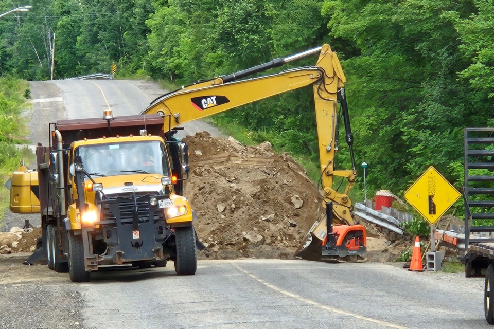 Spine Road culvert replacement in July 2023.