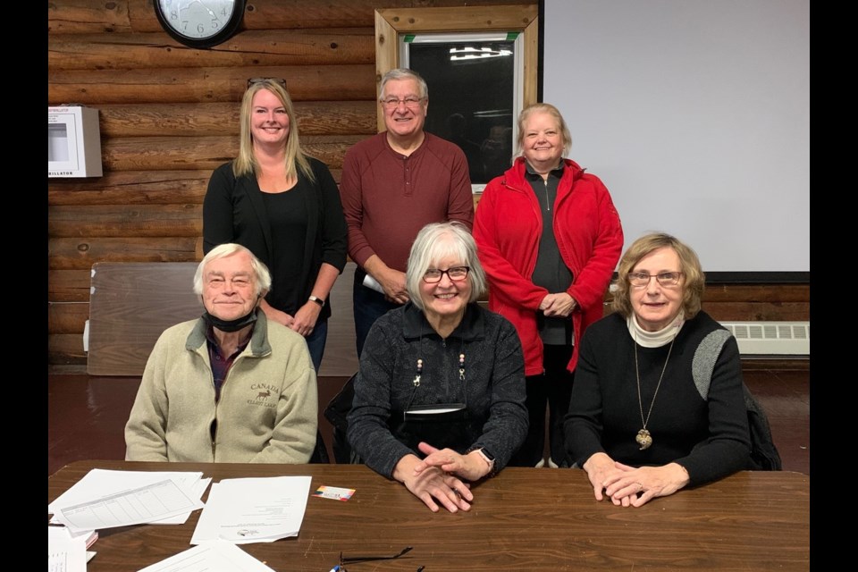 The Elliot lake Historical Society held its first annual general meeting Wednesday evening and elected six members to its board. Front row from left is vice chair Edo Ten Broek, chair Marie Murphy-Foran and secretary-treasurer Geraldine Robinson. Directors at large are Nancy Ewen, Doug Souliere and Margaret Dean. 
