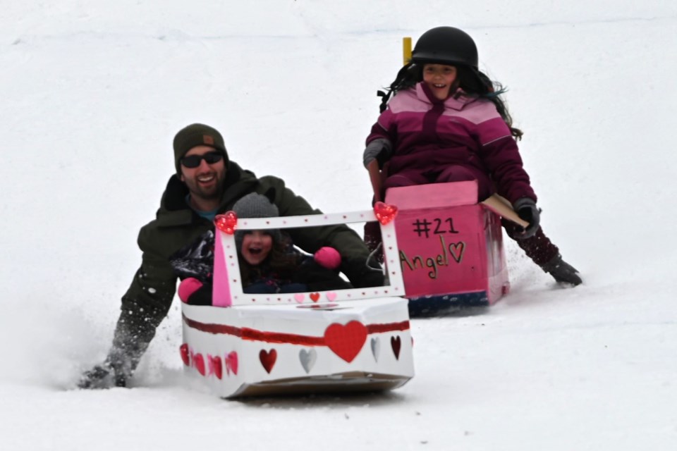 Elliot Lake Winterfest. Sled box derby at Mt. Dufour Ski Hill. Feb. 11, 2024