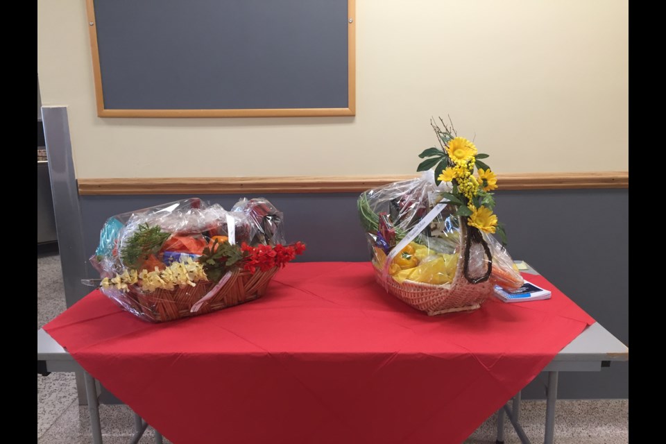 Gift baskets generously donated from members of the St. Joseph's hospital's board of directors. Melanie Farenzena/ElliotLakeToday