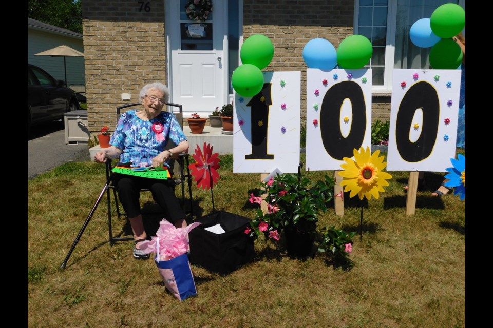 Louisa Taylor was joined by family and friends who celebrated her 100th birthday. Family members made the trip to Elliot Lake to celebrate the occasion. Kris Svela for ElliotLakeToday