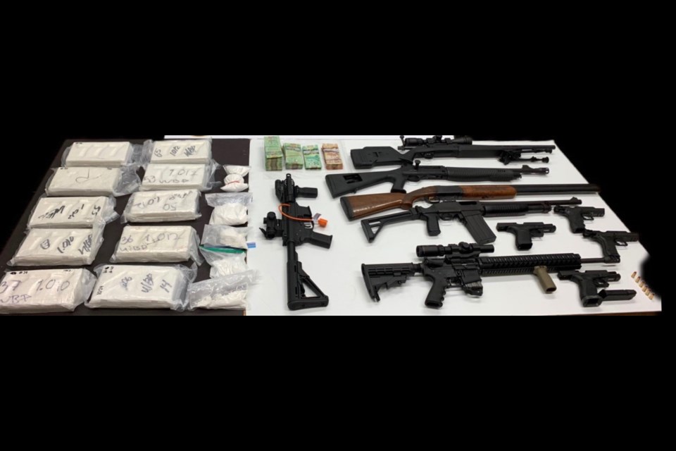 Seized cocaine and guns from Project Skylark. Photo supplied by the OPP
