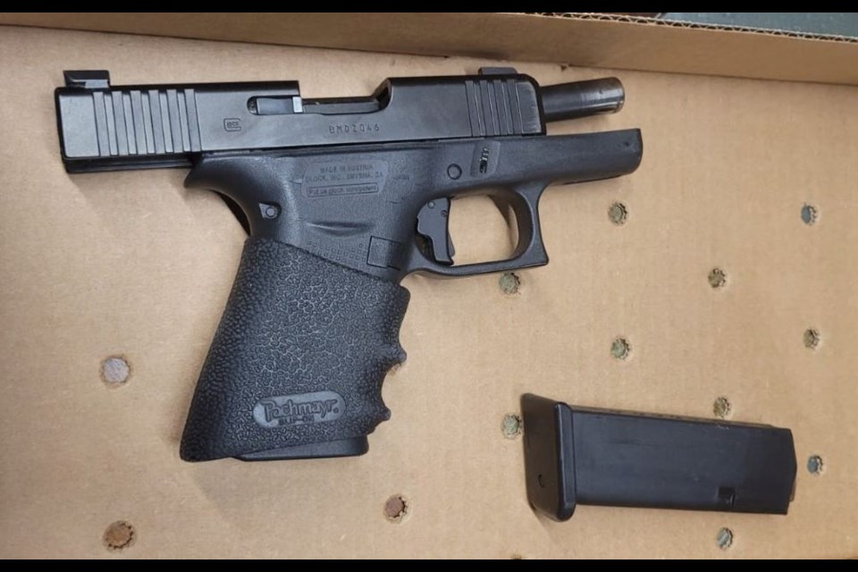 OPP provided photo shows a handgun seized in Project Hewson in late January.