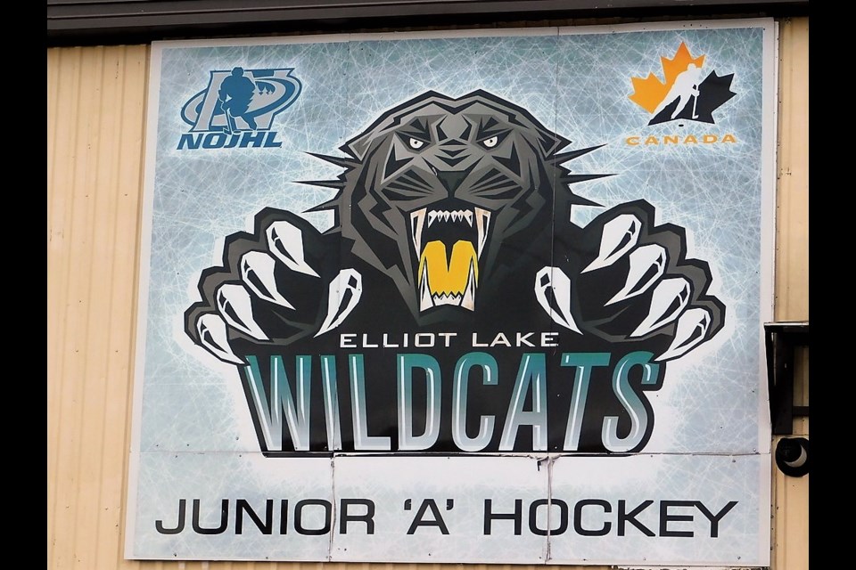 The Wildcats sign on the side of the Centennial Arena will soon be replaced by a new sign with the team renamed to the Elliot Lake Red Wings.     