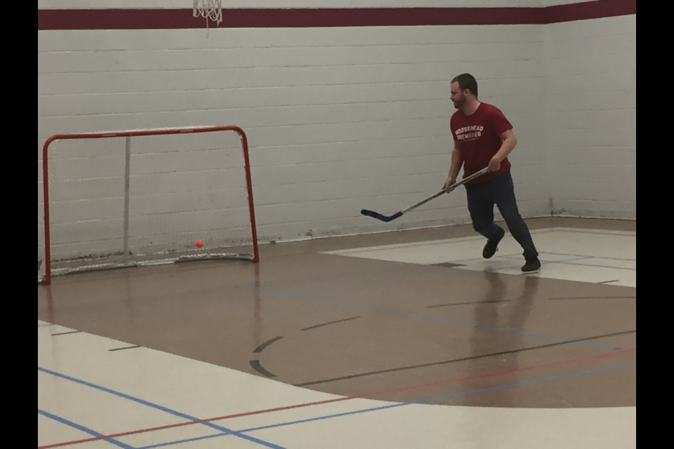 Members of the community come together every Tuesday to enjoy ball hockey.
Melanie Farenzena/ Elliot Lake Today