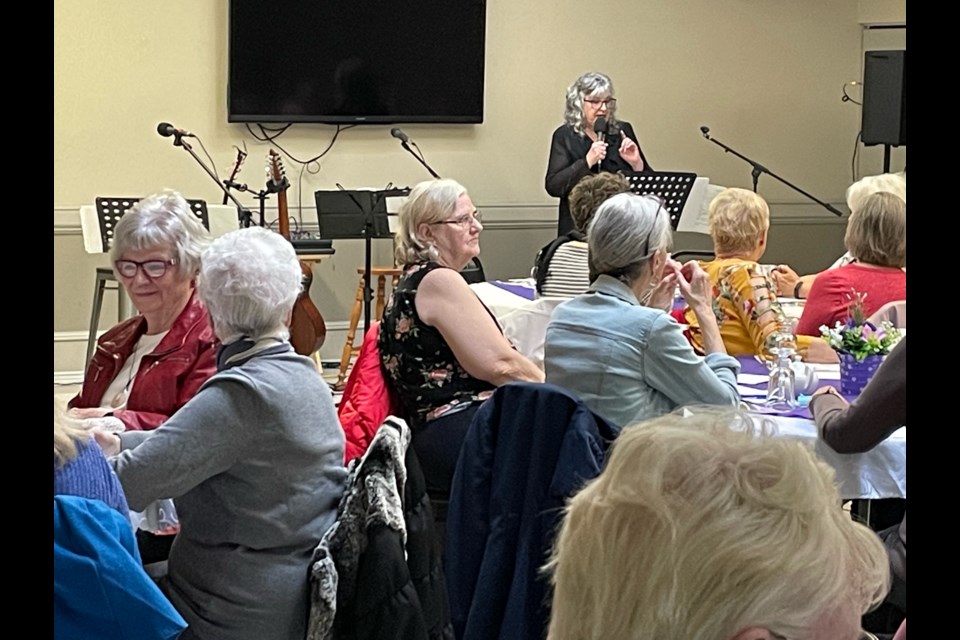 Pat Henderson speaks at the first Women Alive meeting held in May.