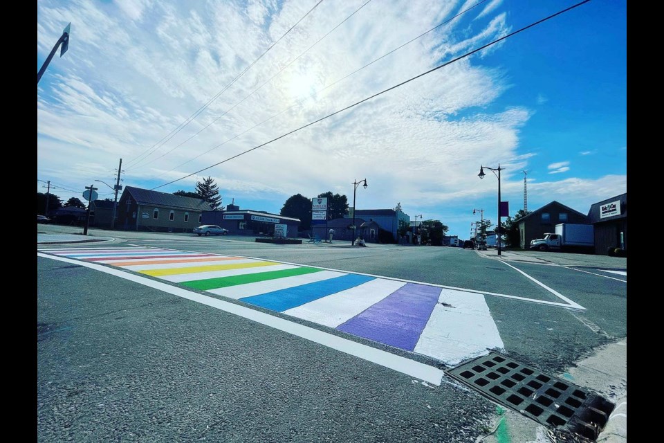 The rainbow/inclusive crosswalk is the first of its kind in Wellington County. 