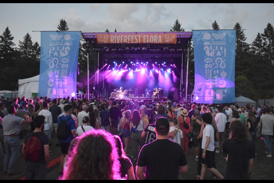Riverfest Elora is back at Bissell Park after a two year hiatus. The Blue Stones, a two-piece rock band from Windsor and Kingston, was one of the acts on Friday evening.