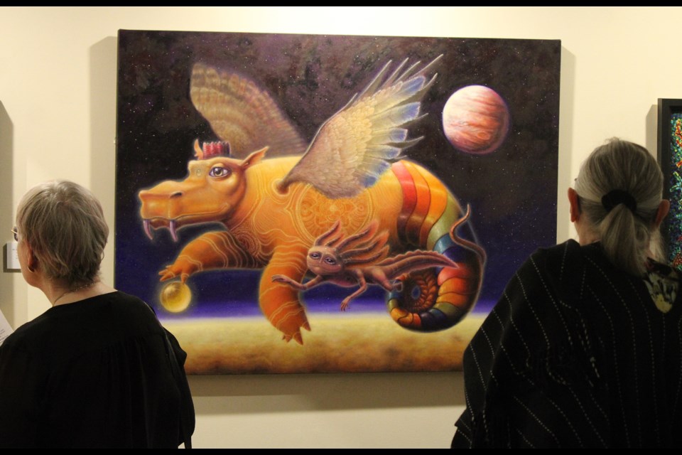 Archangels of Io by Orangeville artist Ricky Schaede stood out to attendees.