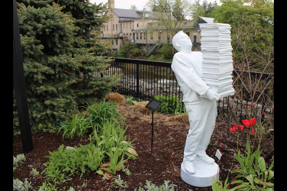 A fitting location for this sculpture considering it is right behind the Fergus Library.