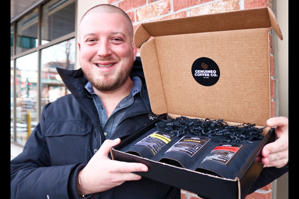 Josh Johnson came up with his business, Genuineo Coffee Co, while drinking a cup of coffee.