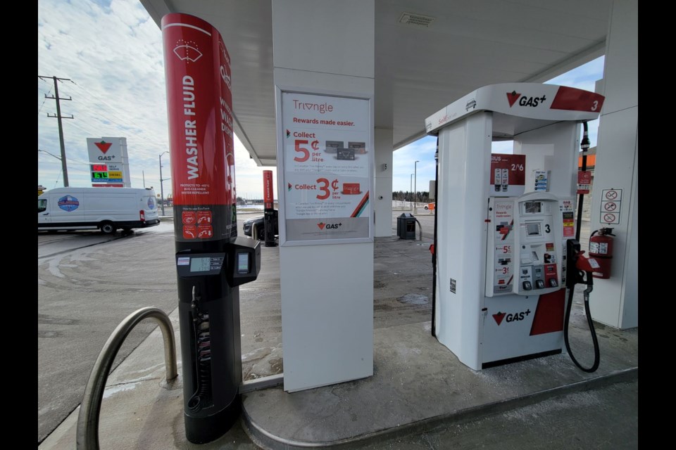 A windshield fluid dispenser has popped up at the Canadian Tire gas bar at 843 Tower Rd. S. in Fergus.