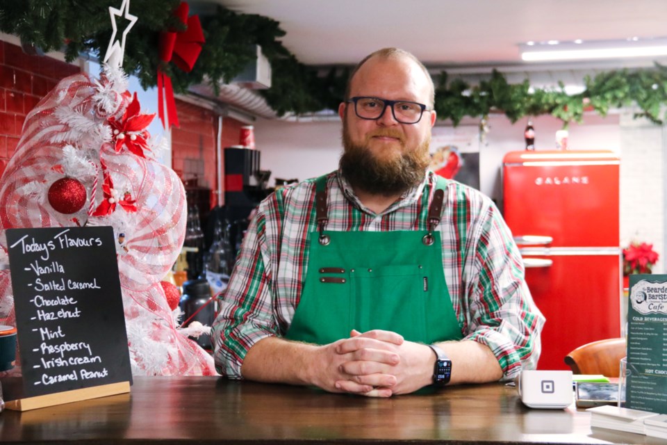 Jarod Dalley-Haase, owner of The Bearded Barista. 