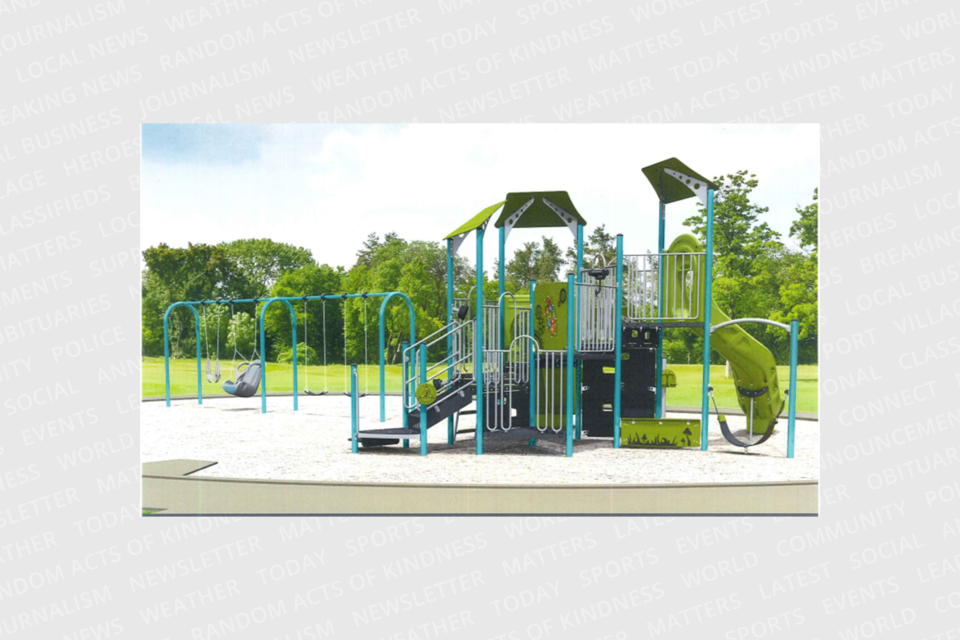 Rendering of the playground equipment proposed for Milligan Park.