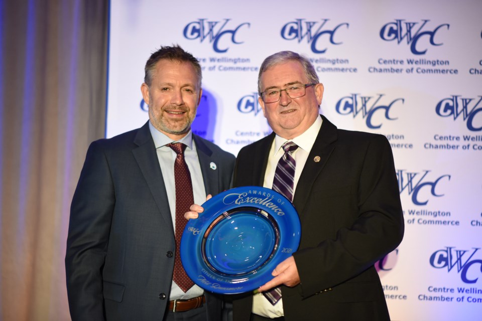 Citizen of the Year - Neil Dunsmore; sponsor mayor Kelly Linton (Township of Centre Wellington), left, winner Neil Dunsmore.