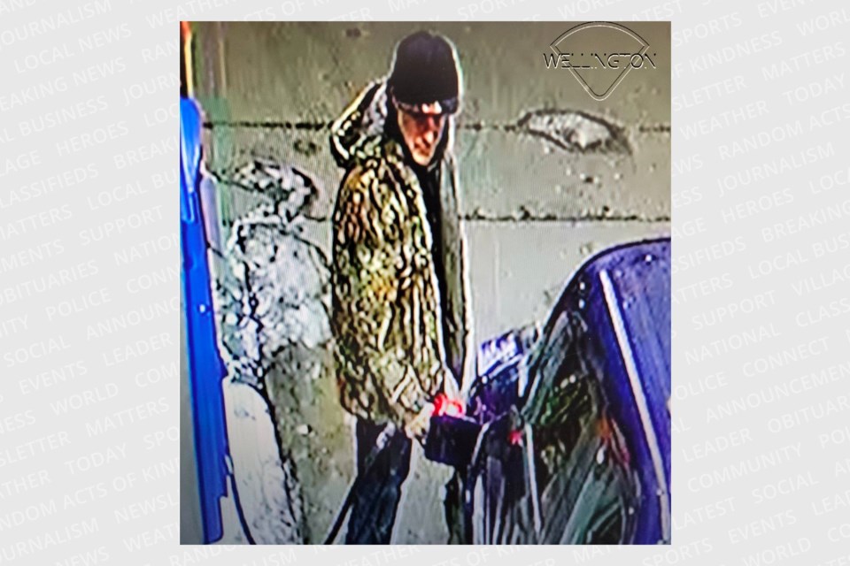 Police seeking information on person pictured at gas station.