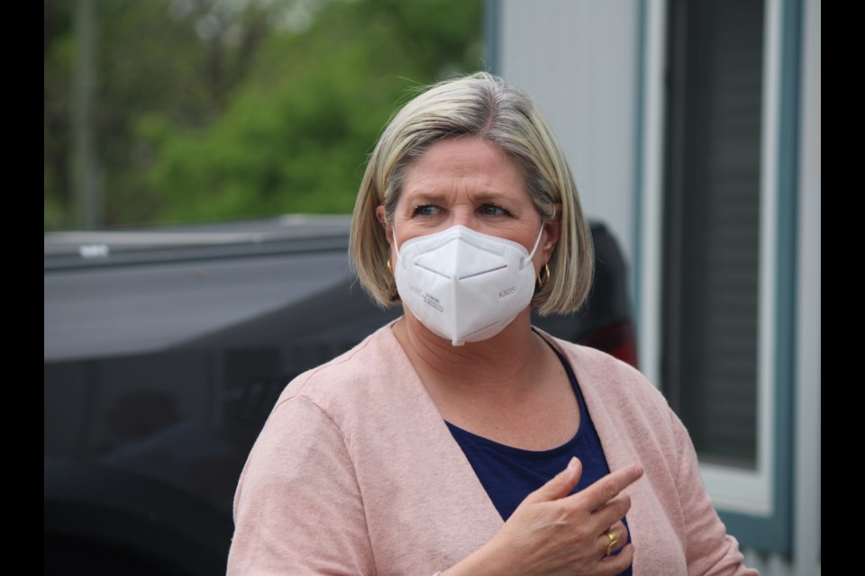 NDP leader Andrea Horwath made a campaign stop in Fergus on Thursday afternoon. 