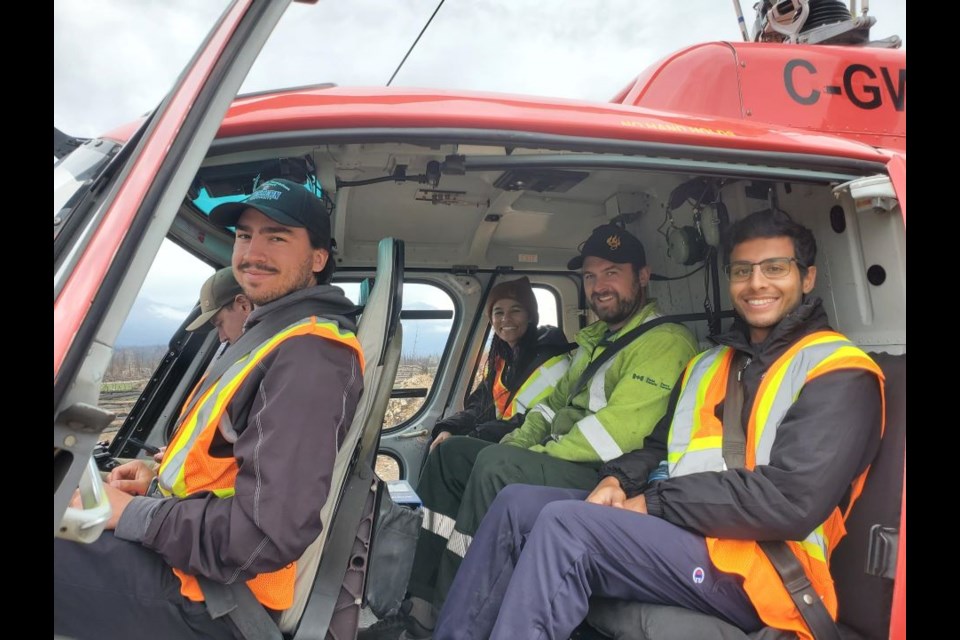 The Northern Tornadoes Project visited Wabasso Campground in Jasper National Park from Sept. 10 to 12. Pictured, researchers with Parks Canada staff.