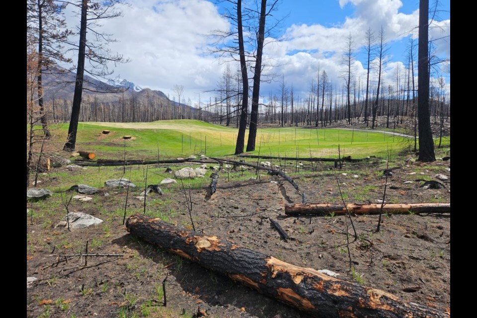 Wildfire damage at the Jasper Park Lodge Golf Course on Tuesday, May 17, 2025.