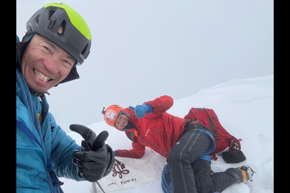 Takeshi Tani and Toshiki Kusano on top of Mount Alberta on July 24, 2025. SUBMITTED PHOTO