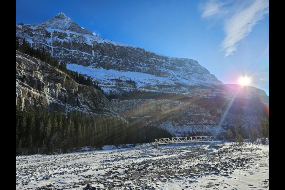 New Phillips Creek bridge along the Berg Lake Trail at Mount Robson Provincial Park.
