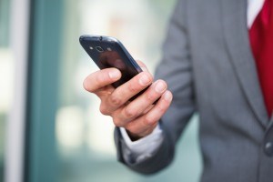 Man using a smart phone