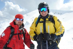 Marshall Dempster and Const. Devon Slade at Marmot Basin_P. Clarke photo