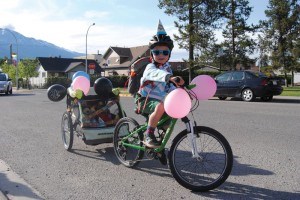 Some students at Jasper Elementary and École Desrochers decorated their bikes for Wacky Walking Wednesday, June 3. Photo - P. Clarke