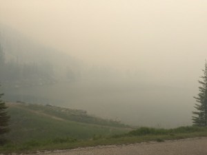 Smoke on Medicine Lake, Friday afternoon. | Dieter Regett photo