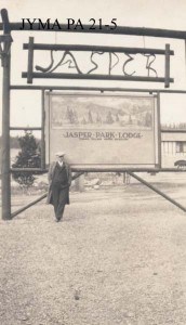 Jasper Park Lodge sign in 1927