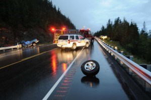 Four people under the age of 30 were killed and 15 others were hurt in a multi-vehicle car accident on Highway 16, August 14. Photo provided by the RCMP.