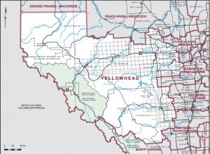 The riding of West Yellowhead could soon be expanded to include Whitecourt. 
