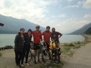 A group of Americans are pedalling from Seattle to Fort McMurray to raise awareness about the oil sands. From left to right - Amanda Creech, Erika Lundahl, Phil Jones, Kyle Rapp, and Derek Hoshiko. Photo provided.