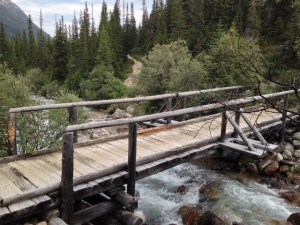 Verdant Creek bridge in the Tonquin Valley. | Parks Canada photo