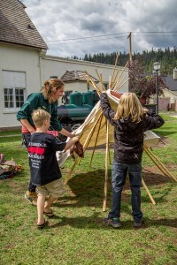 inal interpreter presents a tipi teaching at the jasper heritage firehall