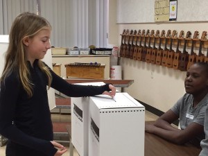 Sixty-two grade 5 and six students at Jasper Elementary School participated in a mock election Oct. 16. Photo provided.